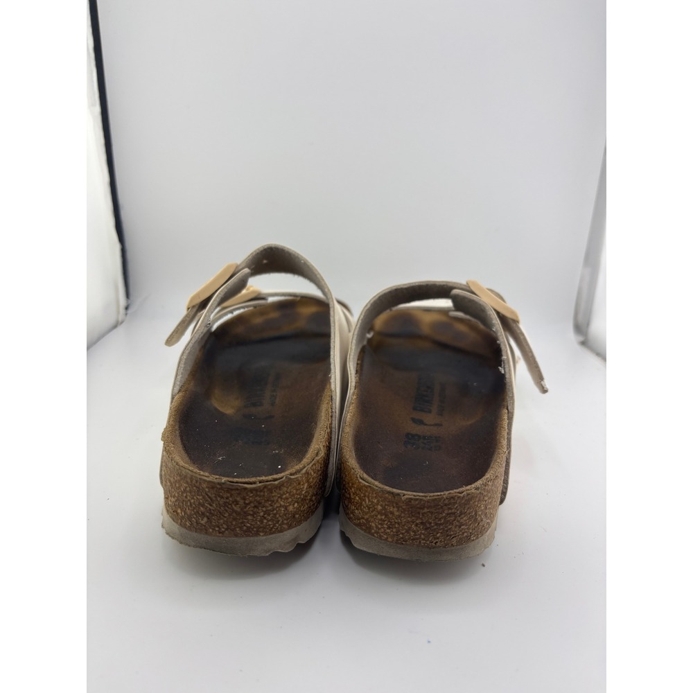 Birkenstock Arizona Cream Off White Two Strap Buckle Slide Sandals Womens 38 - Picture 3 of 8